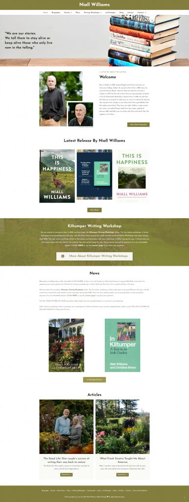 Niall Williams ecommerce Website designed by Agile Digital Strategy