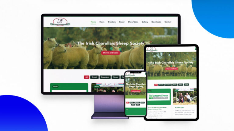Irish Charollais Sheep - Agri Website design